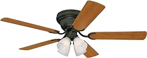 Westinghouse 7232100 CONTEMPRA IV Indoor Ceiling Fan with Light, 52 Inch, OIL RUBBED BRONZE