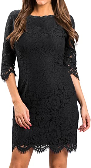 MEROKEETY Women's Sleeveless Lace Floral Elegant Cocktail Dress Crew Neck Knee Length for Party