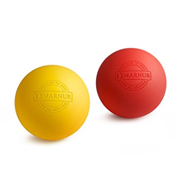 MARNUR Massage Therapy Balls for Yoga and Myofascial Release Set of 2 Firm Balls,Red and Yellow