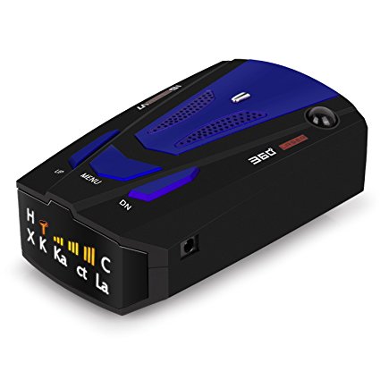 Radar Detector, Petcaree High Performance V7 Police Radar Laser Detectors for Cars with Voice Alert and Car Speed Alarm System with 360 Degree Detection (Blue)