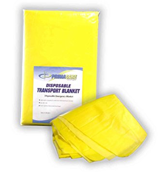 Primacare CB-6821 Disposable Transport Blanket, 90" Length x 60" Width, Yellow
