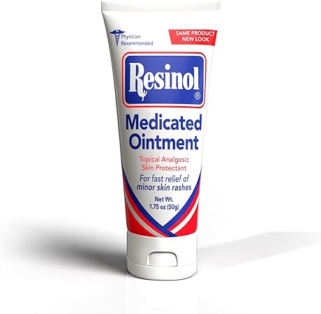 Resinol Medicated Ointment with Zinc Oxide for Pain Relief & Protection of Skin Irritations, 1.75 oz Tube