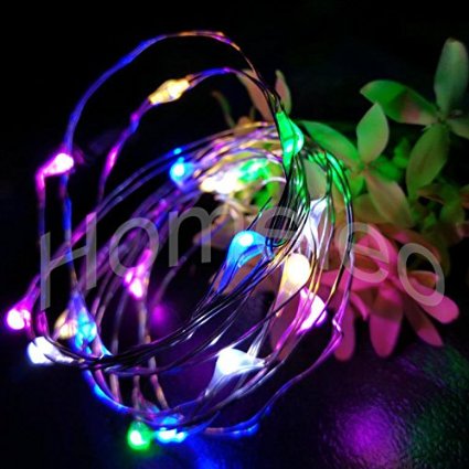 Homeleo 2m 20 LEDs Multicolor LED Strings 3xAA Battery Operated Mini LED String Lights Flexible Bendable Portable Colorful LED Starry Light for Christmas Trees Decoration Camping Light