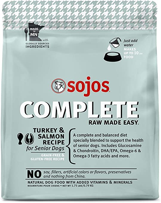 SOJOS Complete Turkey & Salmon Recipe Senior Grain-Free Freeze-Dried Raw Dog Food