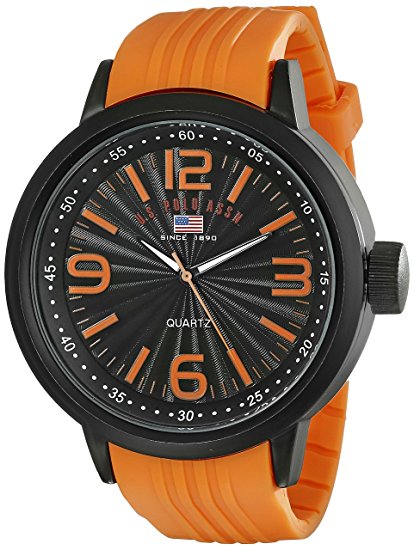 U.S. Polo Assn. Sport Men's US9053 Stainless Steel Watch with Orange Band