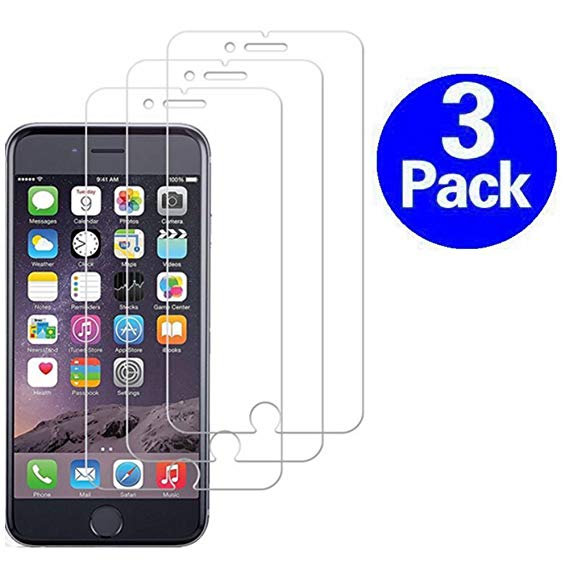 iPhone 8 Plus, 7 Plus, 6S Plus, 6 Plus Screen Protector Glass,OLINKIT Tempered Glass Screen ProtectorHD (3-Pack)[Case-Friendly] for Apple iPhone 8 Plus, 7 Plus, 6S Plus and 6 Plus 2017,2016,2015