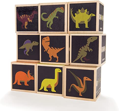 Uncle Goose Dinosaur Blocks - Made in The USA