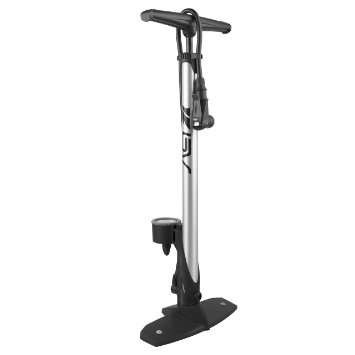 BV Floor Pump with Gauge and Smart Valve Head 160 psi Automatically Reversible Presta and Schrader