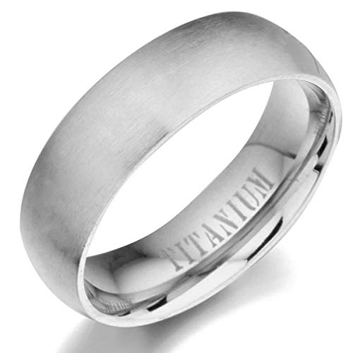 Gemini Men's Plain Matte & Polish Anniversary Titanium Wedding Ring width 7mm Valentine's Day Gift