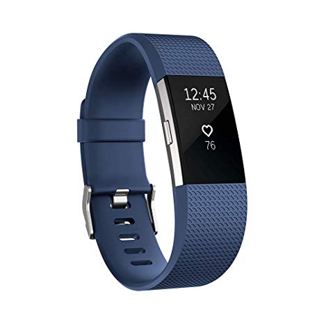 Fitbit Charge 2 Heart Rate   Fitness Wristband, Blue, Large (International Version)