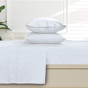 Tribeca Living 500 Thread Count Egyptian Cotton 6-Piece Deep Pocket Sheet Set, Queen, White (T500ECED6PSSQUWH)