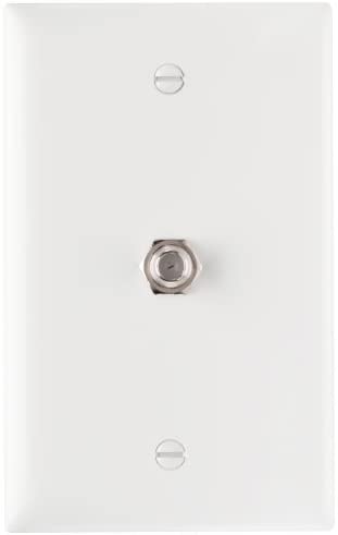 Legrand - Pass & Seymour TPCATVWCC12 F Type Coax Connector Receptacle with Wall Plate, Easy Install, White