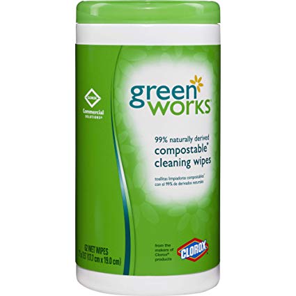 Green Works Compostable Cleaning Wipes, 62 Count (30380)