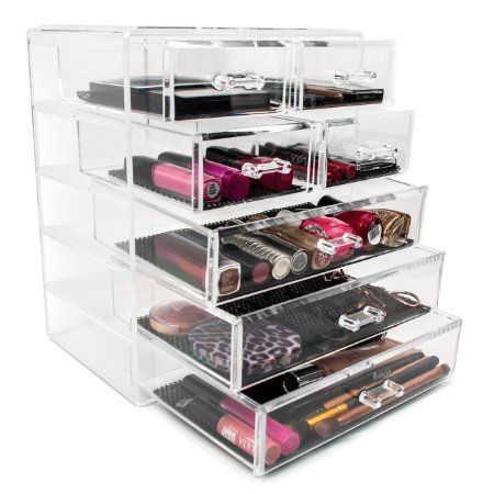 Sorbus® Acrylic Cosmetics Makeup and Jewelry Storage Case Display- 3 Large and 4 Small Drawers Space- Saving, Stylish Acrylic Bathroom Case