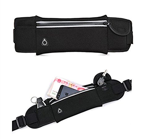 Running Belt, Waist Pack, Aibrou Best Sports Belt/Pouch for Runners, Running Bag, Fanny Pack, Travel Money Belt, Compact for Carrying All Your Necessities, Lifetime Guarantee