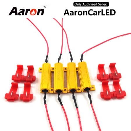 4Pcs Aaron 50W 6ohm Load Resistors - Fix LED Bulb Fast Hyper Flash Turn Signal Blink Error Code