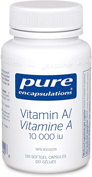 Pure Encapsulations - Vitamin A 10,000 IU - Supports Vision, Immunity, and Skin Membranes - 120 Softgel Capsules