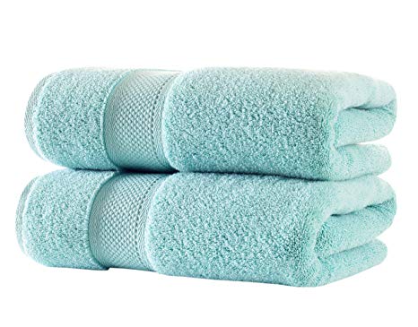 Bagno Milano Luxury Hotel Spa Turkish Cotton Bath Towel, Set of 2 (Green), Super Soft and Ultra Absorbent