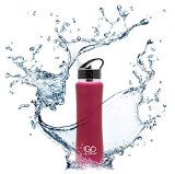 Stainless Steel Insulated Water Bottle with straw and sweat-proof rubber coating This 25oz H2O drinking bottle is Eco Friendly Portable Durable Good for Kids and keeps ice cubes for over 24 hours