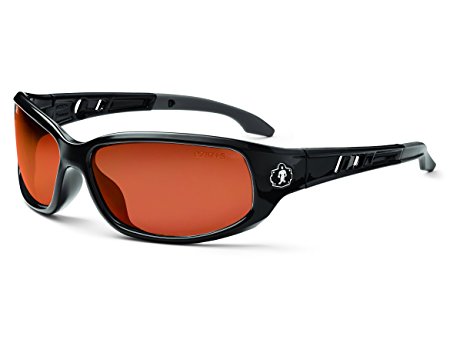 Ergodyne Skullerz Valkyrie Polarized Safety Sunglasses-Black Frame, Copper Lens