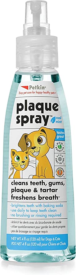 Petkin Plaque Spray, 4-Ounce, 120 ml