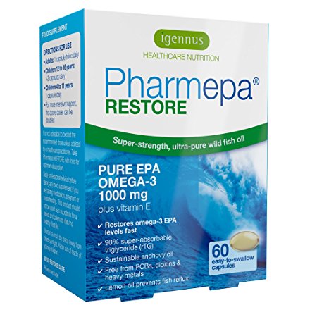 Pharmepa RESTORE Pure EPA Omega-3 1000 mg, 90% concentration, 60 softgels
