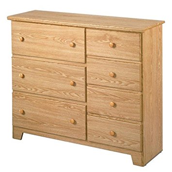 Lang Furniture Shaker 7-Drawer Dresser with Roller Glides, 16 by 48 by 40-Inch, Oak