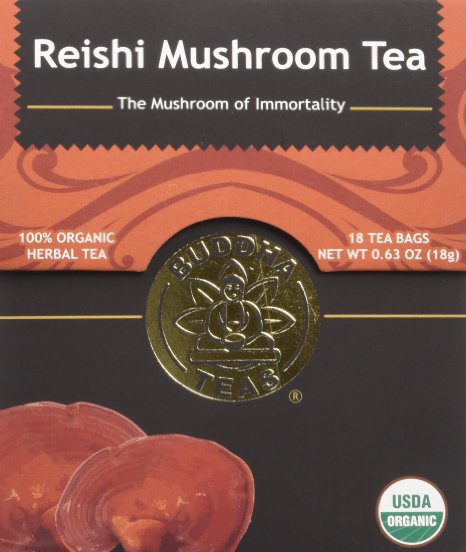 Reishi Mushroom Tea - Organic Herbs - 18 Bleach Free Tea Bags