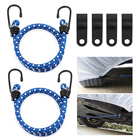 Magicfly Car Cover Straps Wind Protector, Gust Guard Car Cover Cable and Lock Kit for Car Cover, SUV Cover, Truck Cover