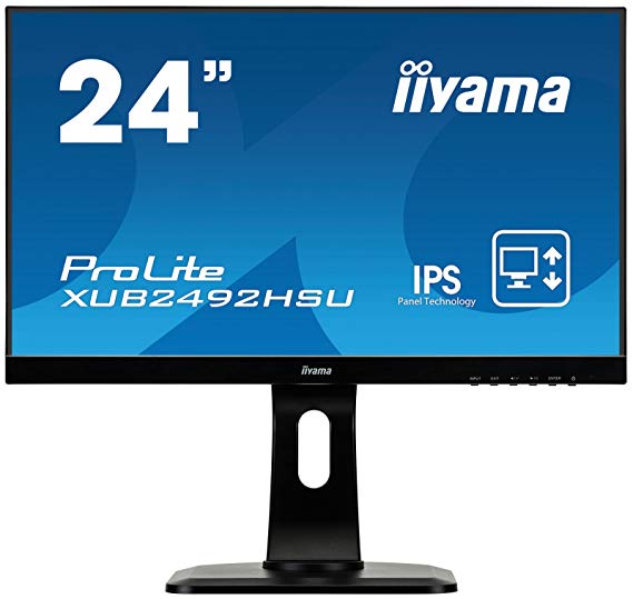 Iiyama XUB2492HSU-B1 24-Inch ProLite Height Adjustable Slim IPS LEd Monitor - Black