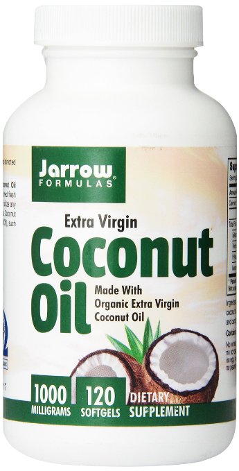 Jarrow Formulas Coconut Oil 100 Organic  Extra Virgin Supports Cardiovascular Health 1000 mg 120 Softgels