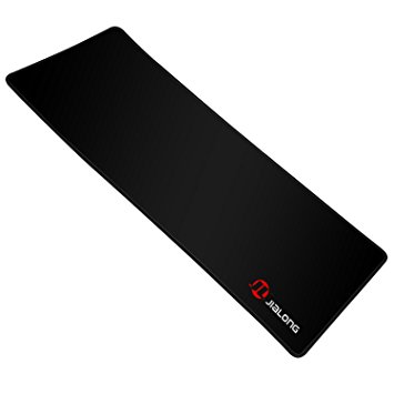 JIALONG Extended Large Gaming Mouse Pad, Stitched Edges, Waterproof, Ultra Thick 3mm, Silky Smooth-28"x12" Mouse Mat (Black Edge)