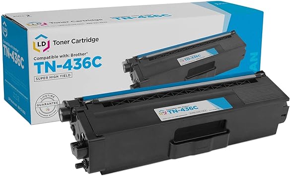 LD Products Compatible Toner Cartridges Replacements for Brother TN436C TN-436 TN436 Super High Yield for use in Brother MFC-L8900CDW HLL8360CDW HL-L9310CDW HL-L9310CDWTT MFC-L9570CD (Cyan, 1-Pack)