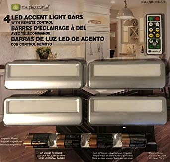 Capstone 4 LED Accent Light Bars with Remote control Battery operated