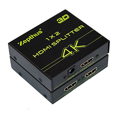Zepthus 1X2 HDMI Splitter V1.4, 4k Supported HDCP & Ps3 Xbox Blu-ray for 2160p,1080p with 3d Capability