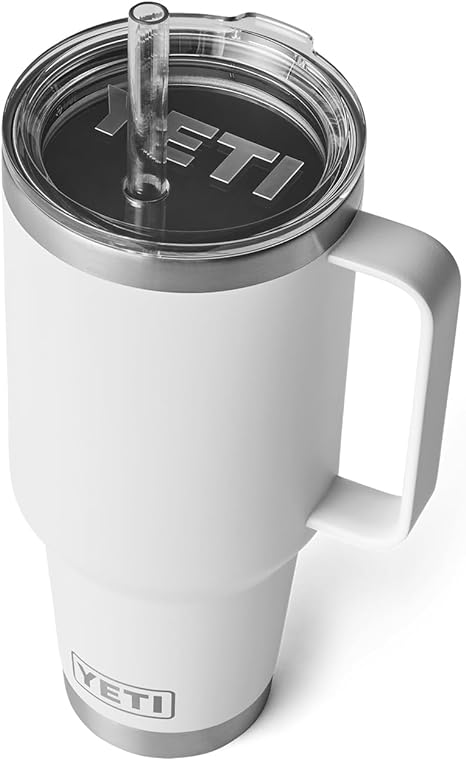 YETI Rambler 42 oz Straw Mug, Vacuum Insulated, Stainless Steel, White