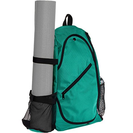 Yoga Crossbody Sling Backpack by LISH - Adjustable Travel Backpack for Hiking, Biking and Gym