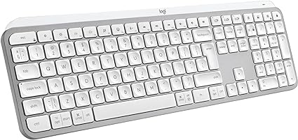 Logitech MX Keys S Wireless Keyboard, Low Profile, Fluid Precise Quiet Typing, Programmable Keys, Backlighting, Bluetooth, USB C Rechargeable, for Windows PC, Linux, Chrome, Mac - Pale Grey