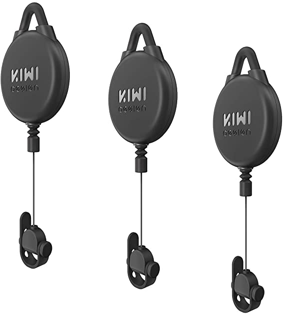 [Pro Version] KIWI design VR Cable Management, Retractable Ceiling Pulley System for HTC Vive/Vive Pro/Oculus Rift/Rift S/Link Cable for Oculus Quest/Quest 2/Valve Index VR Accessories (Black, 3 Pack)