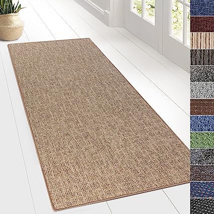 Karat Design Carpet Runner Rug Floor Mat, Non Slip Floor Runner for Hallway Kitchen Bedroom Living Room, Vintage Classic Modern Design Carpet Rug (80 x 150 cm, Alto - Beige)