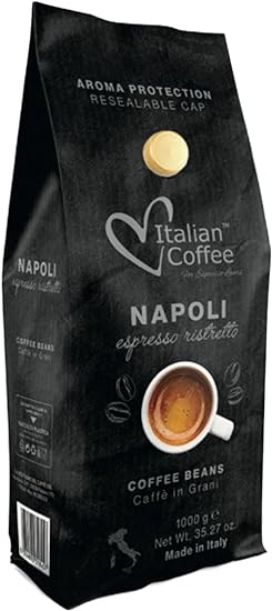 Italian Coffee Roasted Coffee beans (Napoli Beans, 1 Count (Pack of 1 Kg))