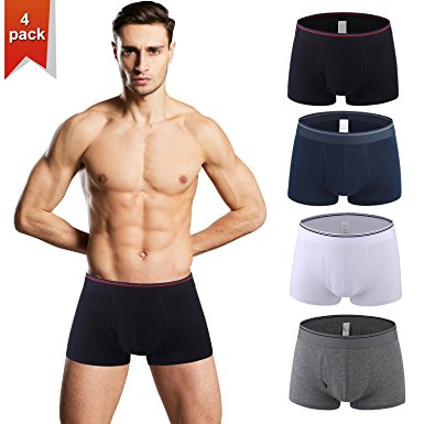 Amilia Men's Underwear 4-Pack Cotton Classics Boxer Briefs Assorted Colors