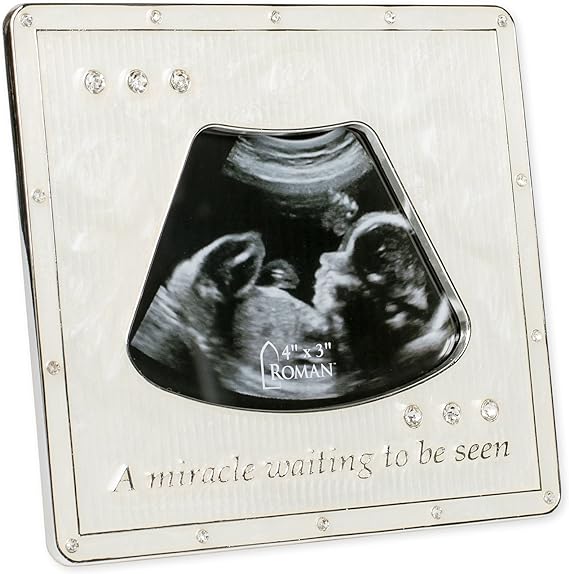 Roman Giftware Inc., Caroline Collection, New Baby, 5.25" H Ultrasound Frame 3X4,Religious, Inspirational, Durable (5x1x5)