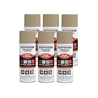 Rust-Oleum 1671830-6PK Industrial Choice 1600 System Multi-Purpose Spray Paint, 12 oz, Beige, 6 Pack