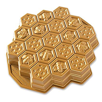 Nordic Ware 85477 Honeycomb Pull-Apart Pan, One, Gold