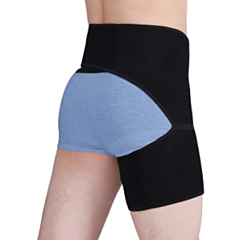 Hip Brace Groin Thigh Supports Compression Sleeve Adjustable Hip Support for Hamstring, Quad, Pulled Muscle, Sciatica Nerve, Hip Flexor, Strain, Arthritis, Men and Women Sciatica Pain Relief