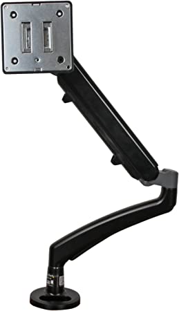 StarTech.com Desk Clamp Monitor Mount - Adjustable - Supports Monitors 12” to 34” - Full Motion Slim VESA Mount Monitor Arm - Desk & Grommet Clamp -Black (ARMSLIM)