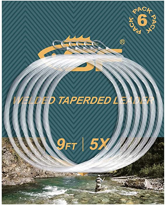 SF Welded Tapered Leader Fly Fishing with Loop Nylon 7.5ft 9ft Fishing Leader (6 Pack)