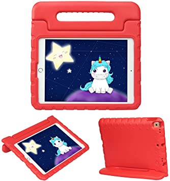 HDE iPad 7th Generation Case for Kids – iPad 10.2 inch 2019 Case for Kids Shock Proof Protective Light Weight Cover with Handle Stand for 2019 Apple iPad 10.2 - Red