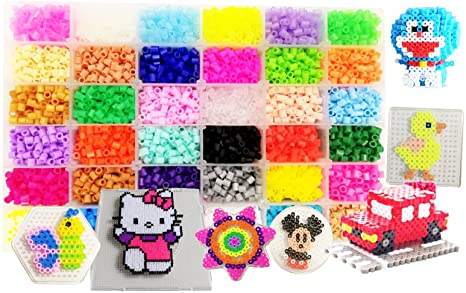 Vytung Fuse Beads Kit-10000 pcs 5mm 36 Colors(6 Glow in Dark) Storage Case Perler Beads Compatible Kit (Refill Pack)